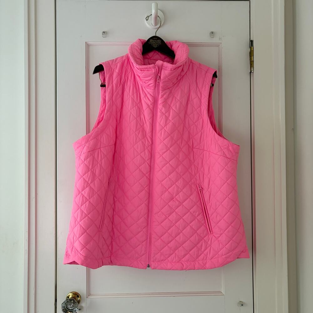 T by Talbots Quilted Micro Vest Pink Size 2XL - Picture 3 of 6
